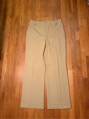 Ann Taylor Straight-Leg Dress Pants in Light Khaki